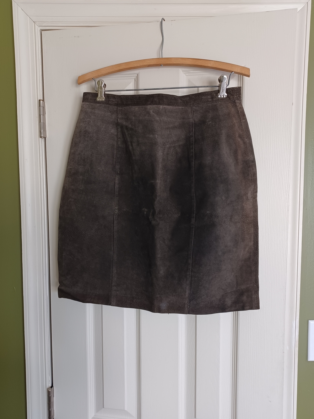 Vintage Brown Suede Leather Skirt